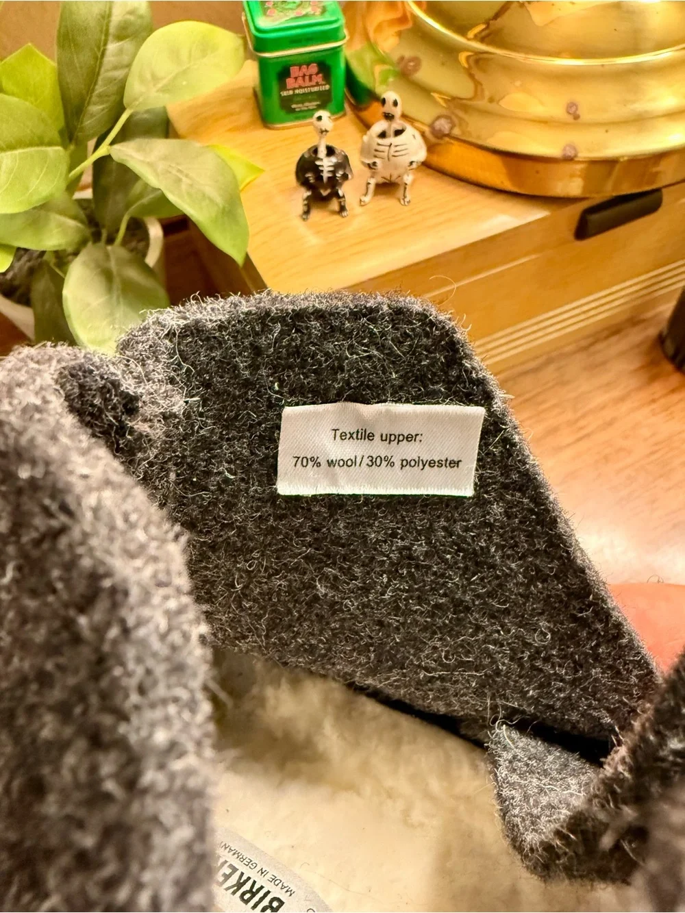 Birkenstock Men’s Andermatt Charcoal Gray Wool Slippers